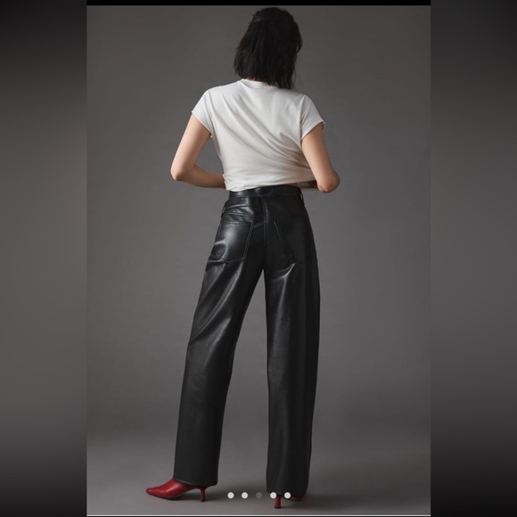 Agolde recycled leather broken waistband jeans - Picture 4 of 7